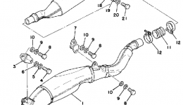 Exhaust для мотоцикла YAMAHA IT425G1980 г. 