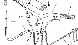 Handlebar-Cable для мотоцикла YAMAHA PW50K1983 г. 