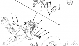 Rear Disc Brake - Caliper для мотоцикла YAMAHA SR500E1978 г. 
