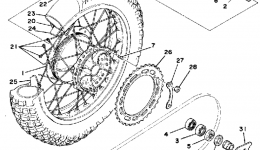 REAR WHEEL для мотоцикла YAMAHA IT425G1980 г. 