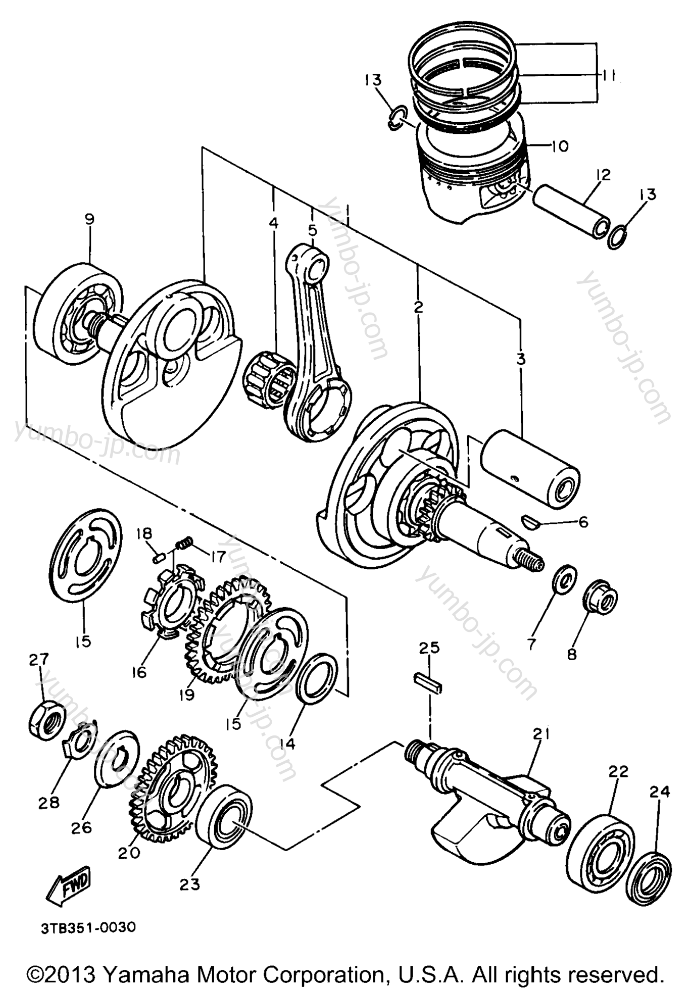 CRANKSHAFT PISTON for motorcycles YAMAHA XT600EB 1991 year