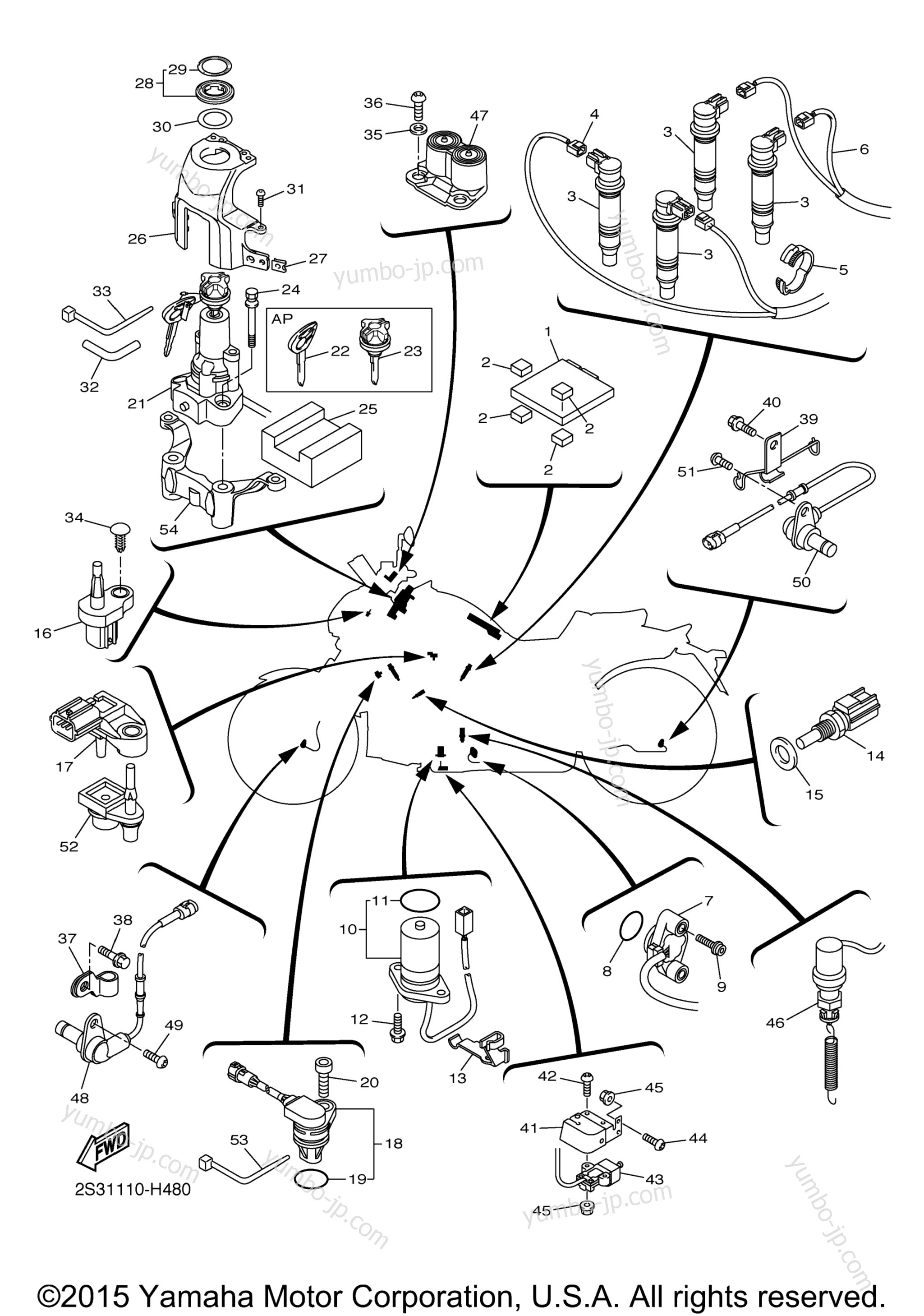 Electrical 1 для мотоциклов YAMAHA VMAX (VMX17GCL) CA 2016 г.