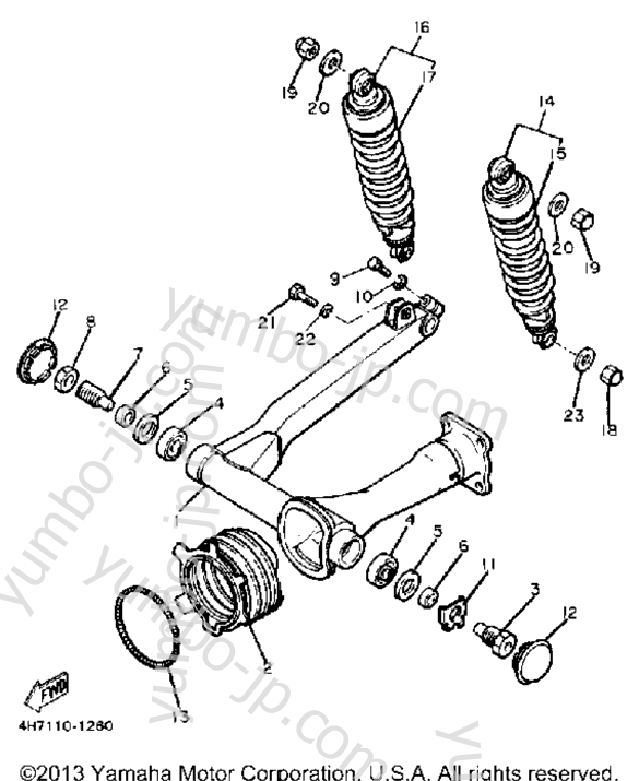 Rear Arm Suspension for motorcycles YAMAHA XJ650K 1983 year