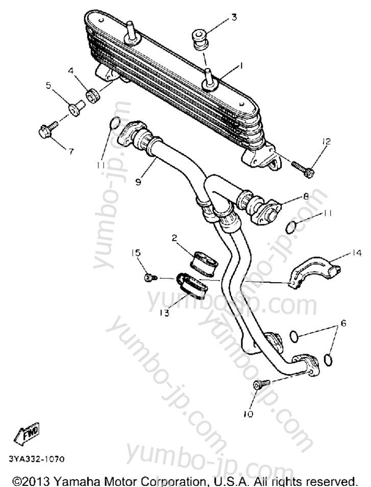 OIL COOLER для мотоциклов YAMAHA FJ1200ADC CA 1992 г.