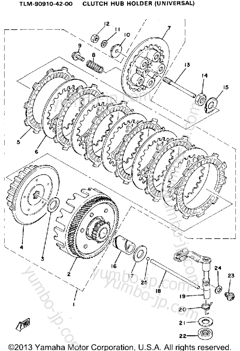 Устройство сцепления для мотоциклов YAMAHA IT175F 1979 г.
