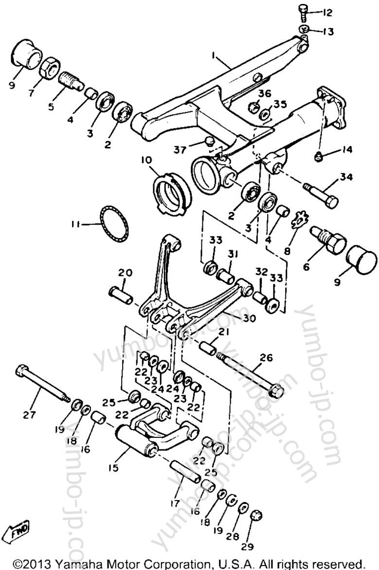 Swing Arm для мотоциклов YAMAHA XVZ12TK 1983 г.