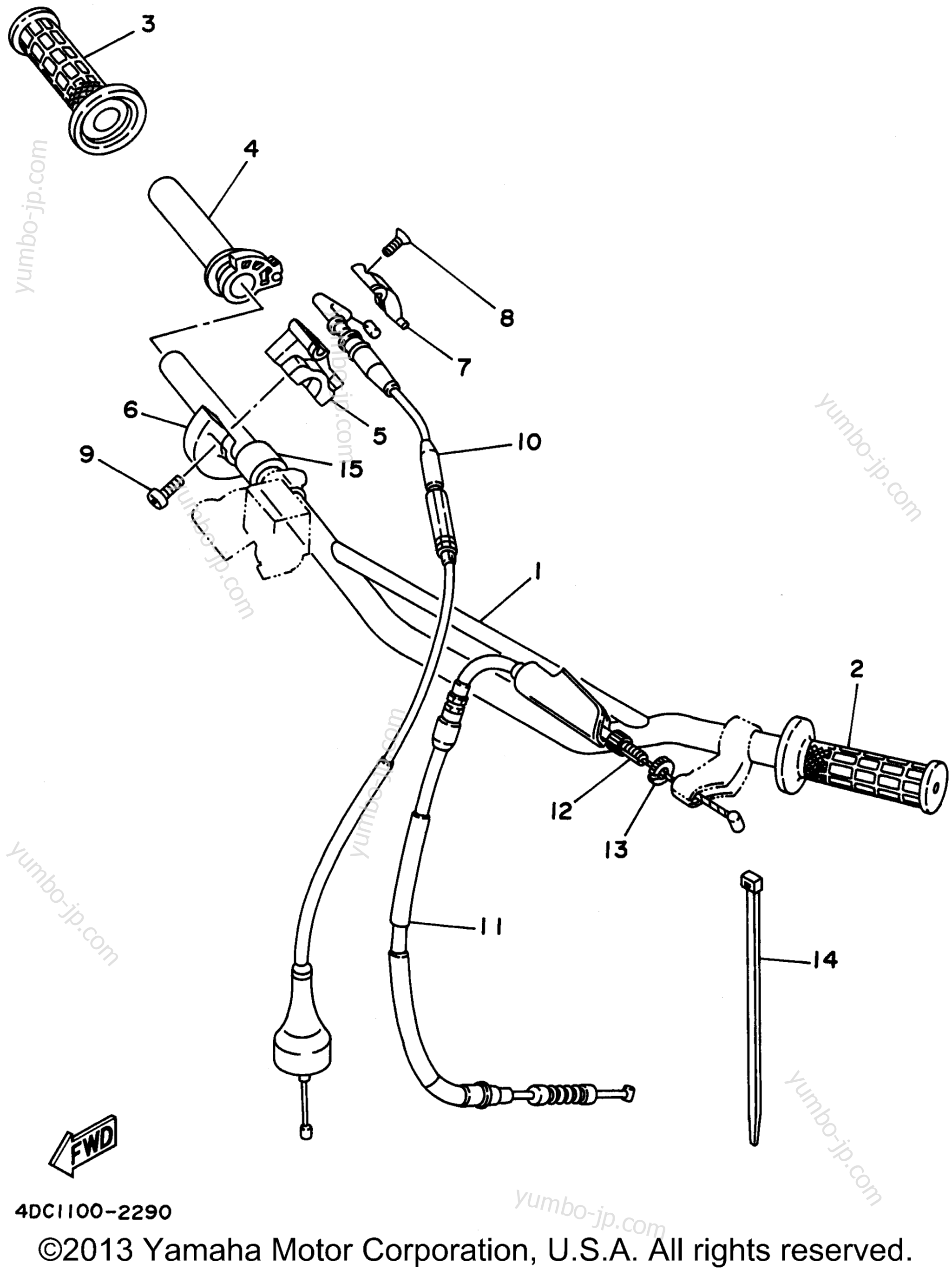 Steering Handle - Cable для мотоциклов YAMAHA WR250ZH 1996 г.