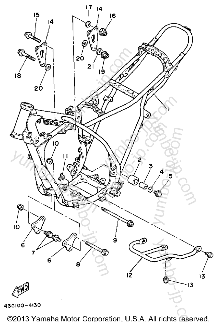 FRAME for motorcycles YAMAHA IT200S 1986 year