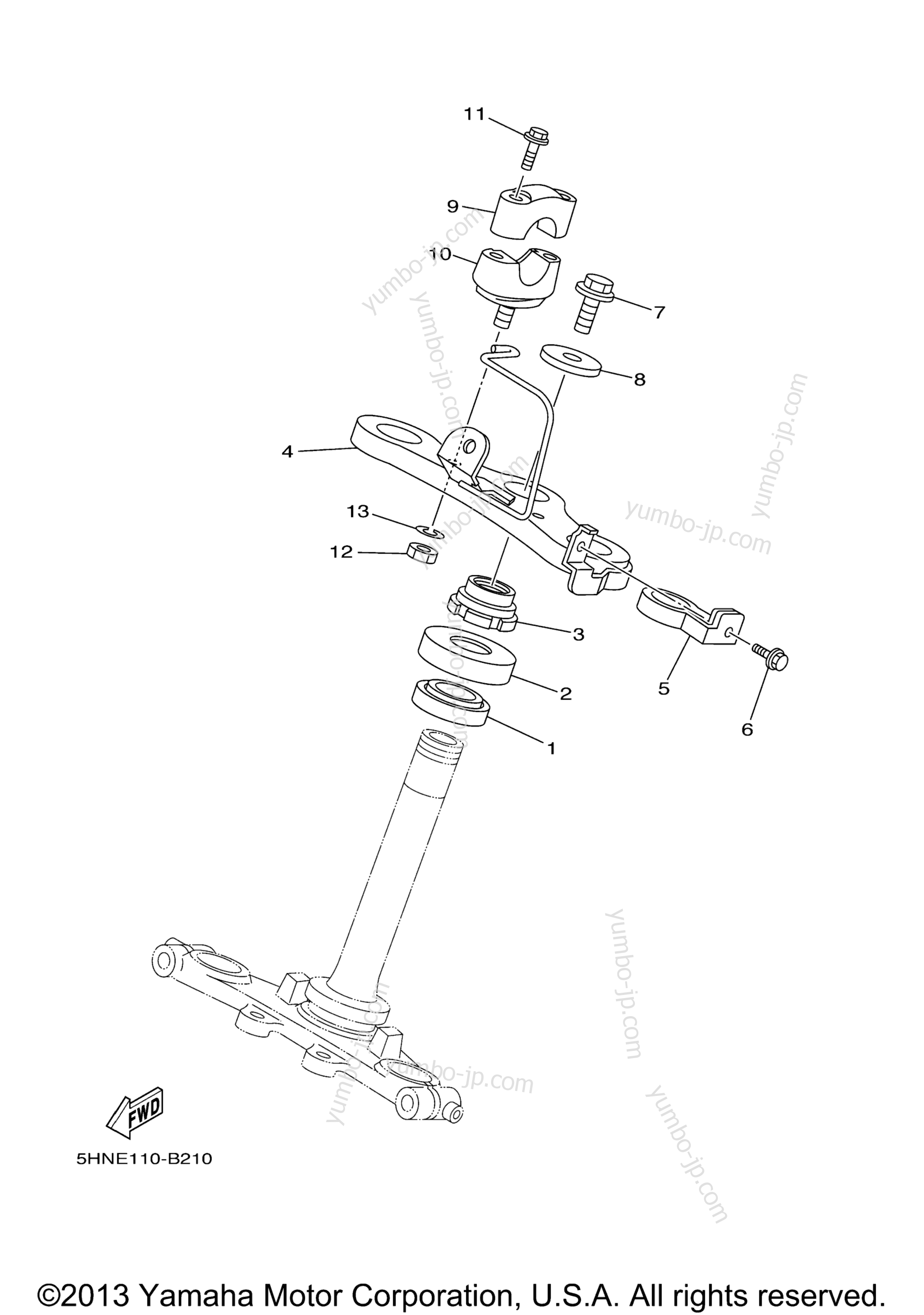 Steering для мотоциклов YAMAHA TTR90E (TTR90ES) 2004 г.