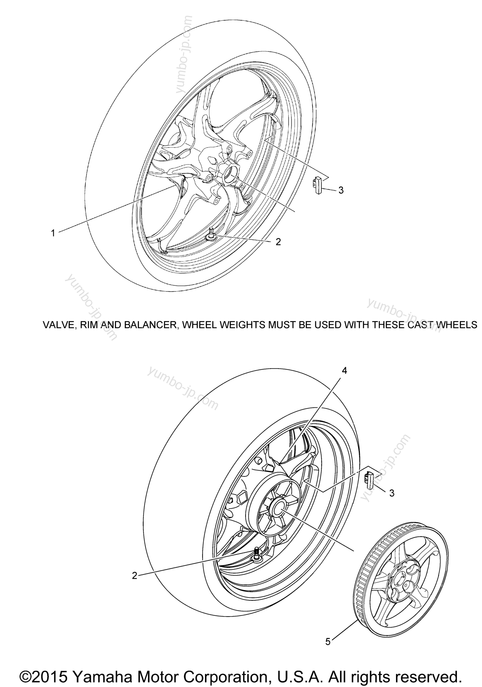 Alternate Wheels for motorcycles YAMAHA RAIDER SCL (XV19CBO) 2012 year