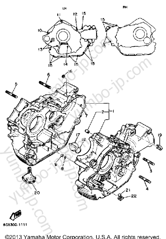 CRANKCASE for motorcycles YAMAHA VIRAGO 750 (XV750K) 1983 year