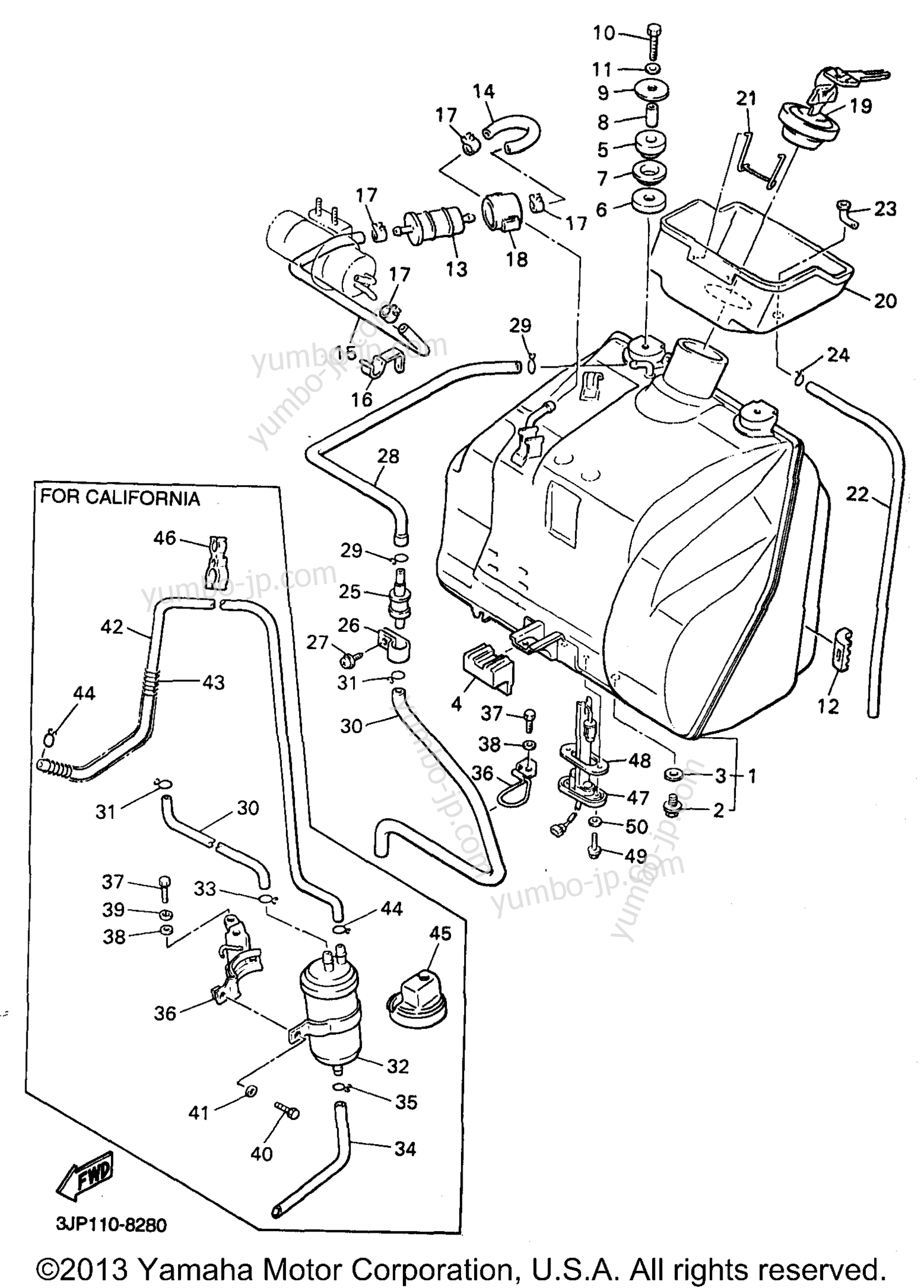 FUEL TANK for motorcycles YAMAHA V-MAX 1200 (VMX12K) 1998 year