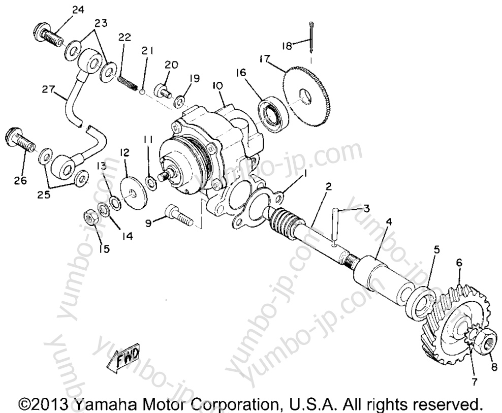 OIL PUMP for motorcycles YAMAHA L5TA 1970 year