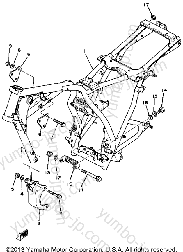 FRAME for motorcycles YAMAHA SR250H 1981 year