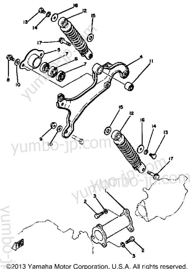 Rear Arm - Suspension for motorcycles YAMAHA PW50H 1981 year