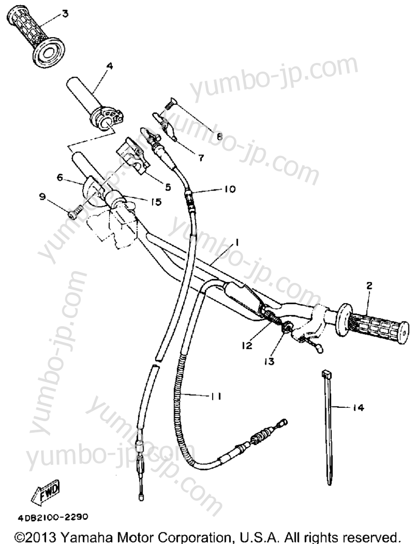 Handlebar Cable для мотоциклов YAMAHA YZ125D1 1992 г.