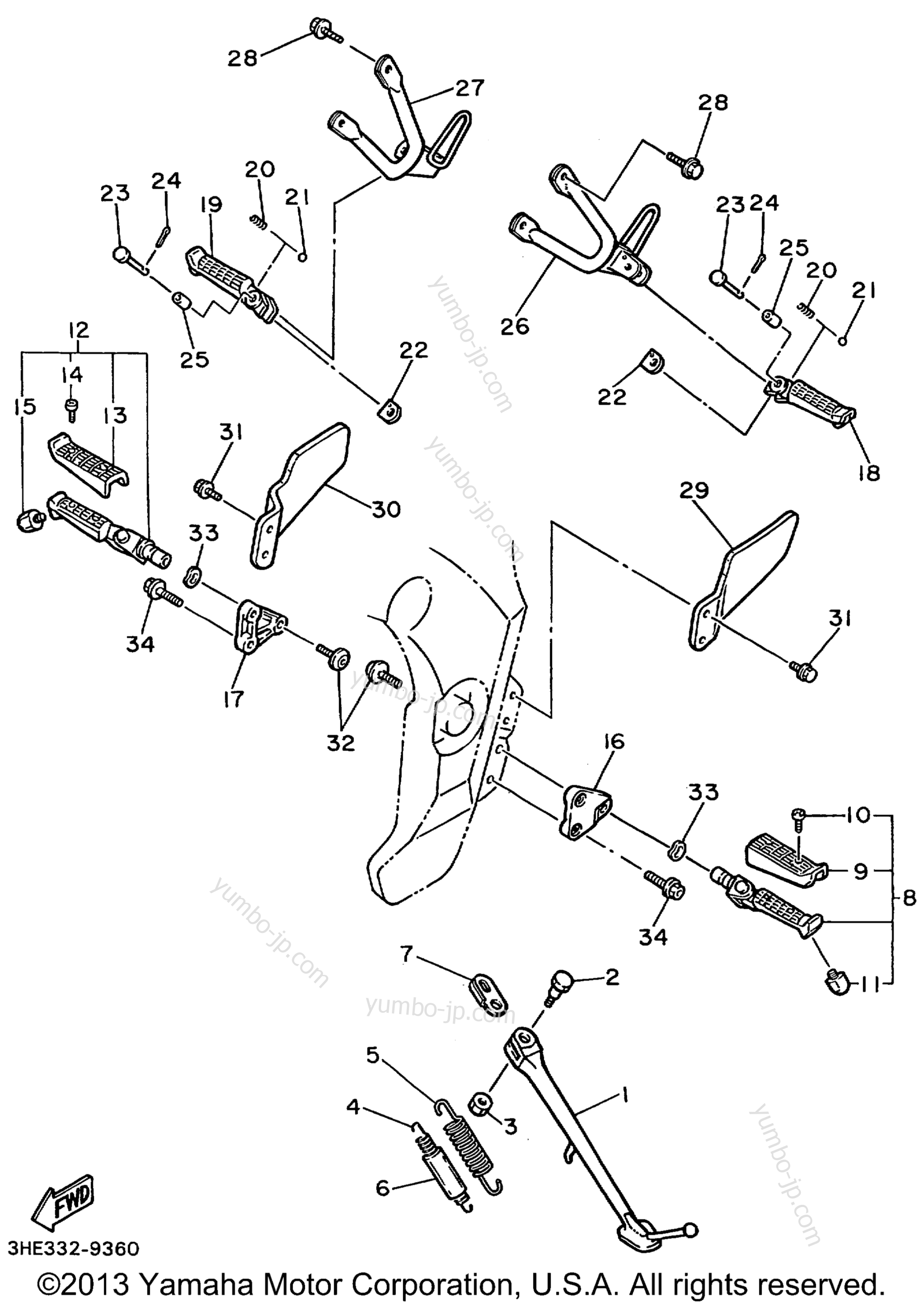 Stand Footrest для мотоциклов YAMAHA FZR600RL 1999 г.