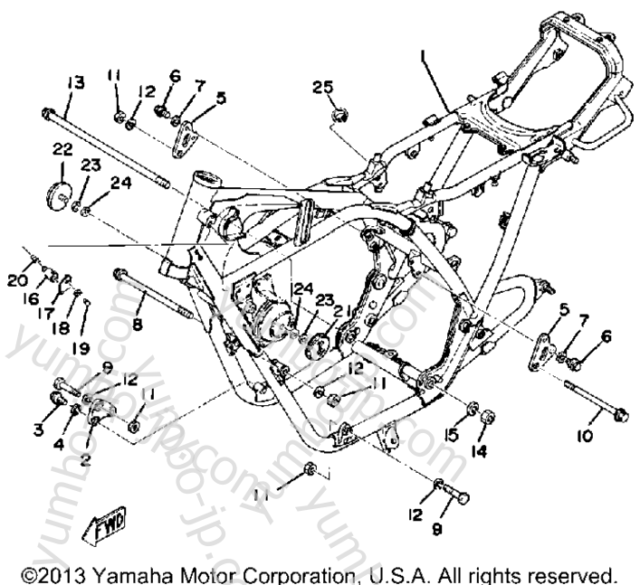 FRAME for motorcycles YAMAHA XS500D 1977 year