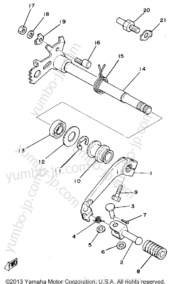 Shifter 2 для мотоциклов YAMAHA TT500F 1979 г.