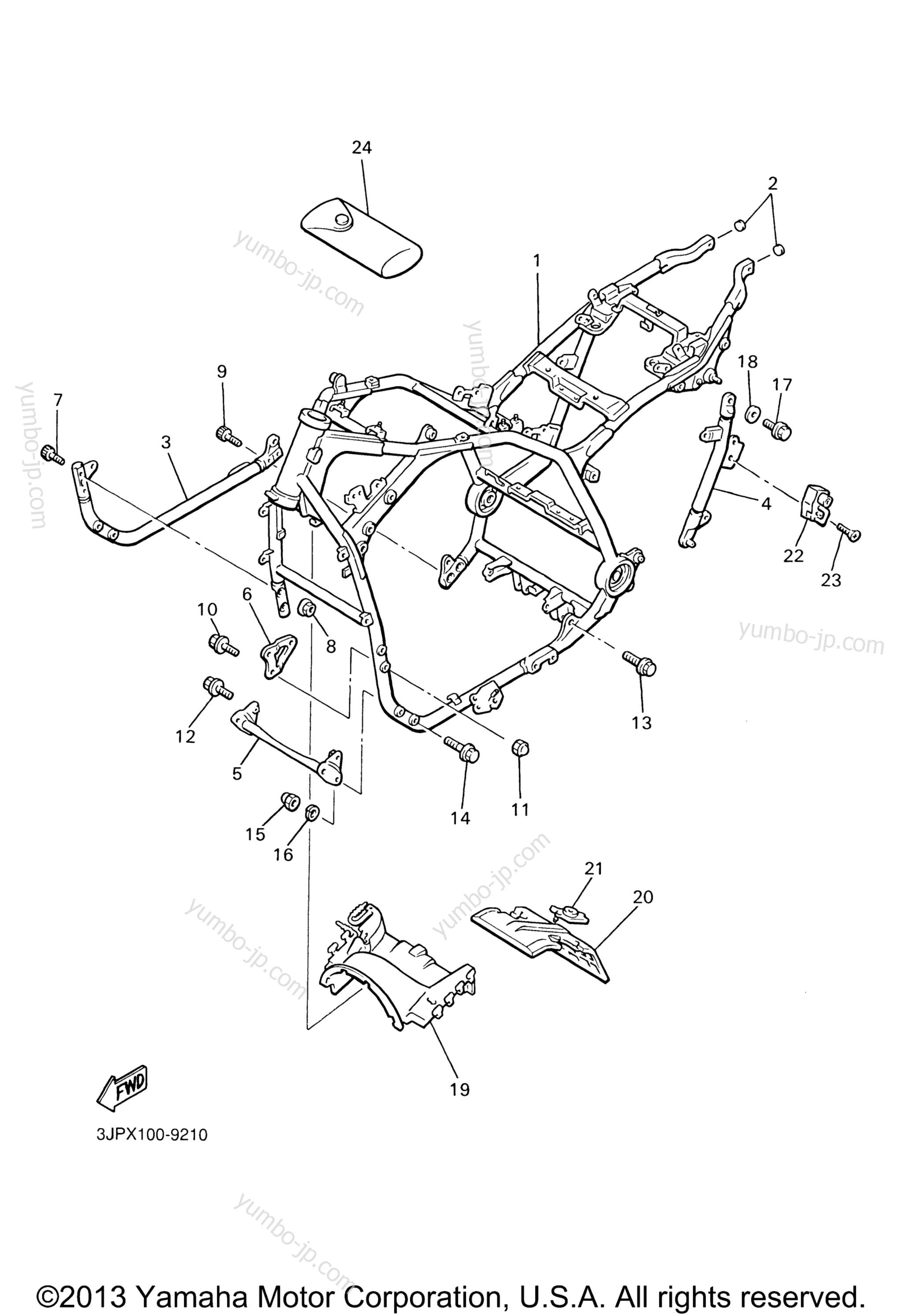 FRAME for motorcycles YAMAHA V-MAX (VMX12TC) CA 2005 year