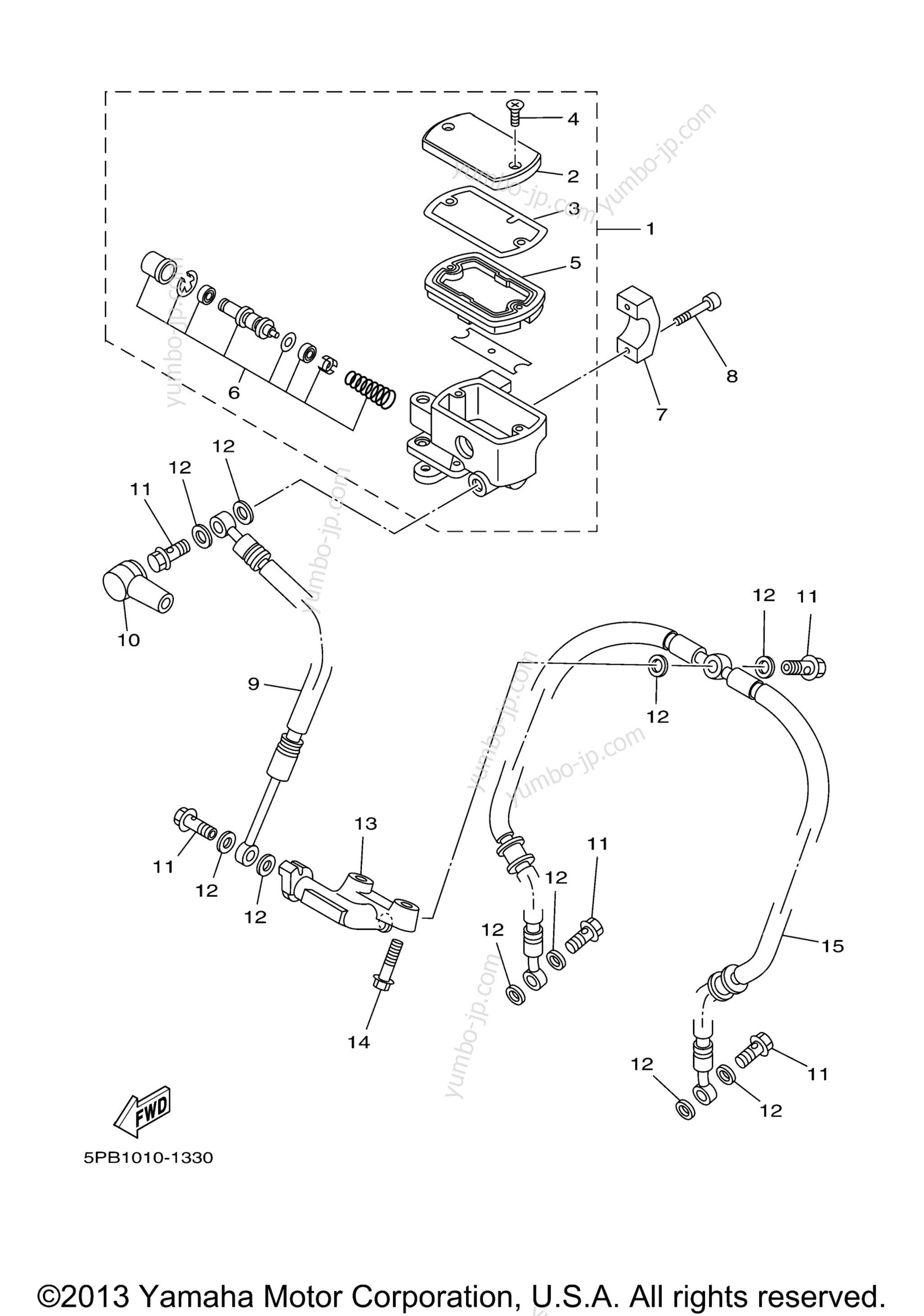 FRONT MASTER CYLINDER for motorcycles YAMAHA V -STAR 1100 MIDNIGHT CUSTOM (XVS11TC) CA 2005 year