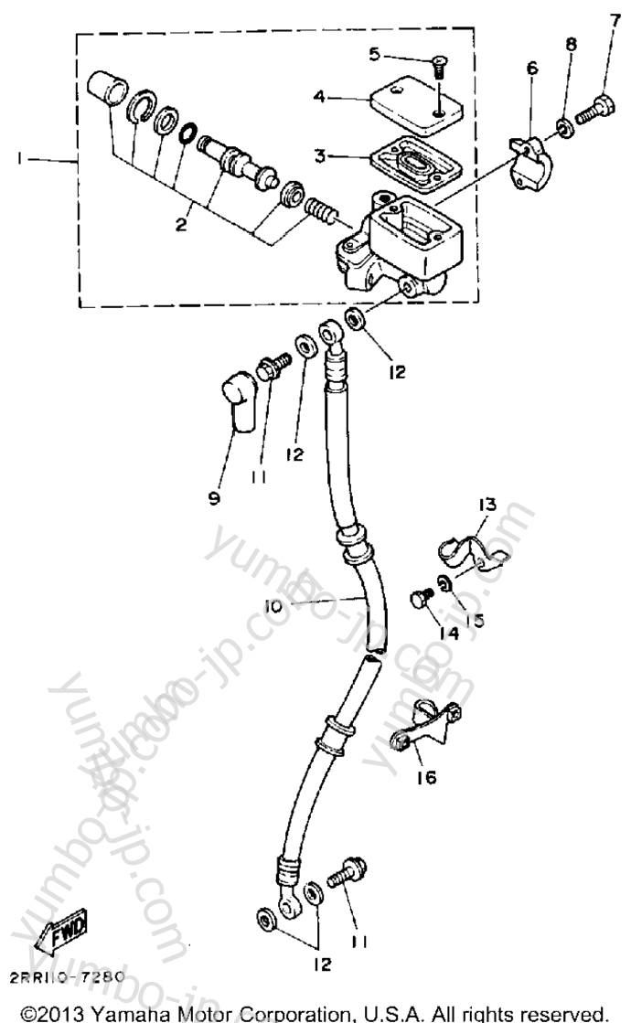 FRONT MASTER CYLINDER for motorcycles YAMAHA YSR50D 1992 year