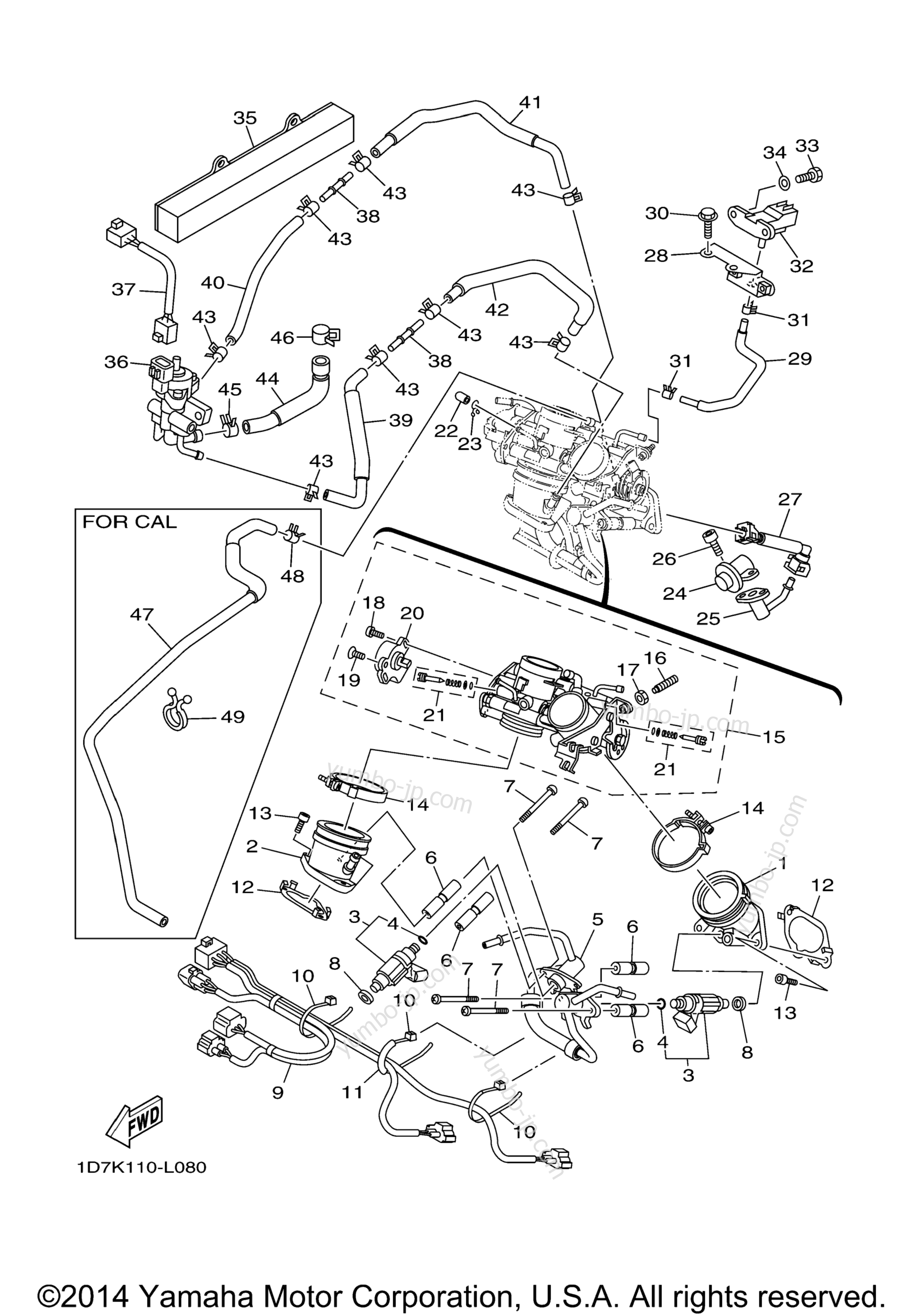 Intake для мотоциклов YAMAHA STRATOLINER DELUXE (XV19CTFBCS) CA 2012 г.