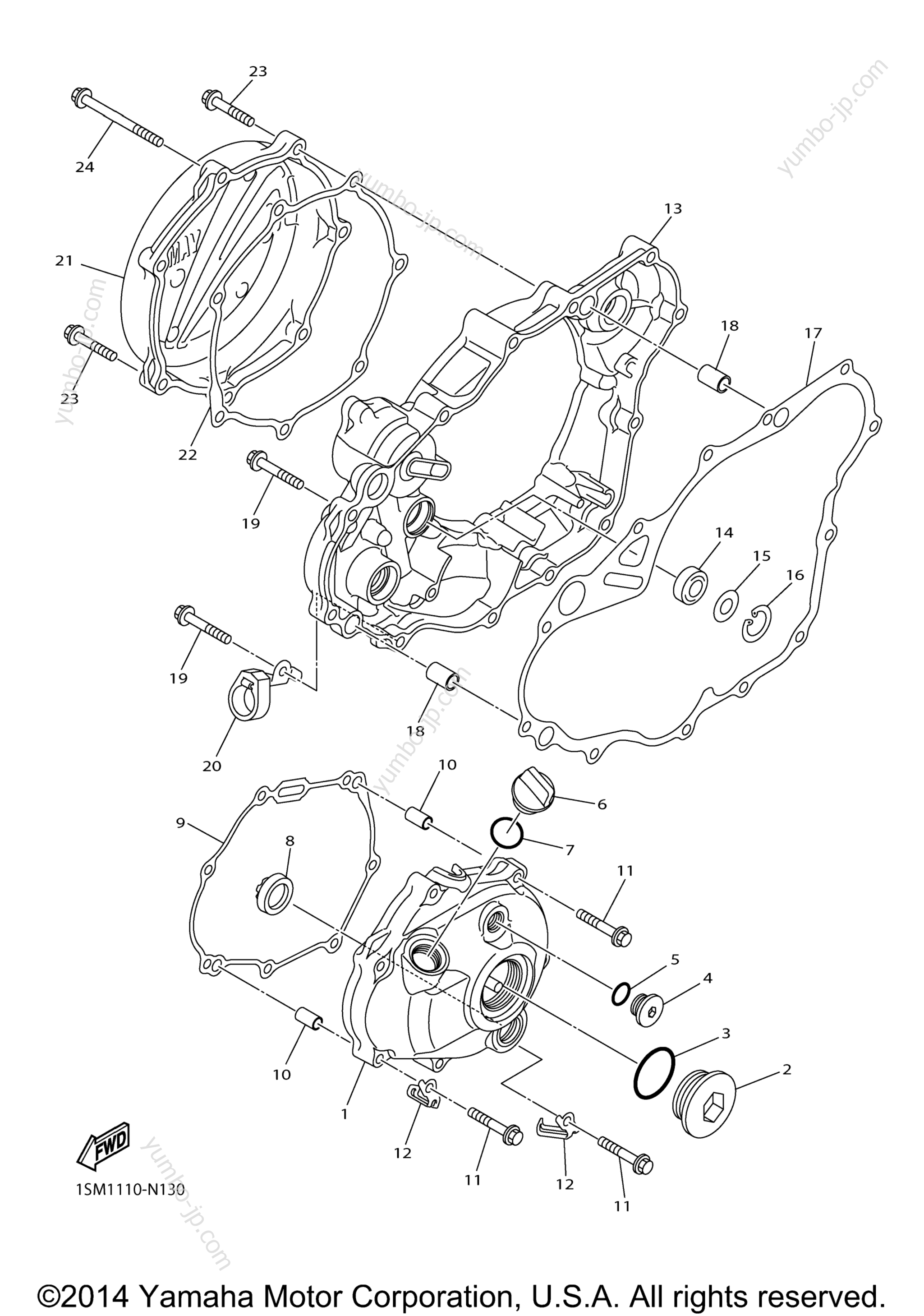 Crankcase Cover 1 для мотоциклов YAMAHA YZ250F (YZ250FFL) 2015 г.