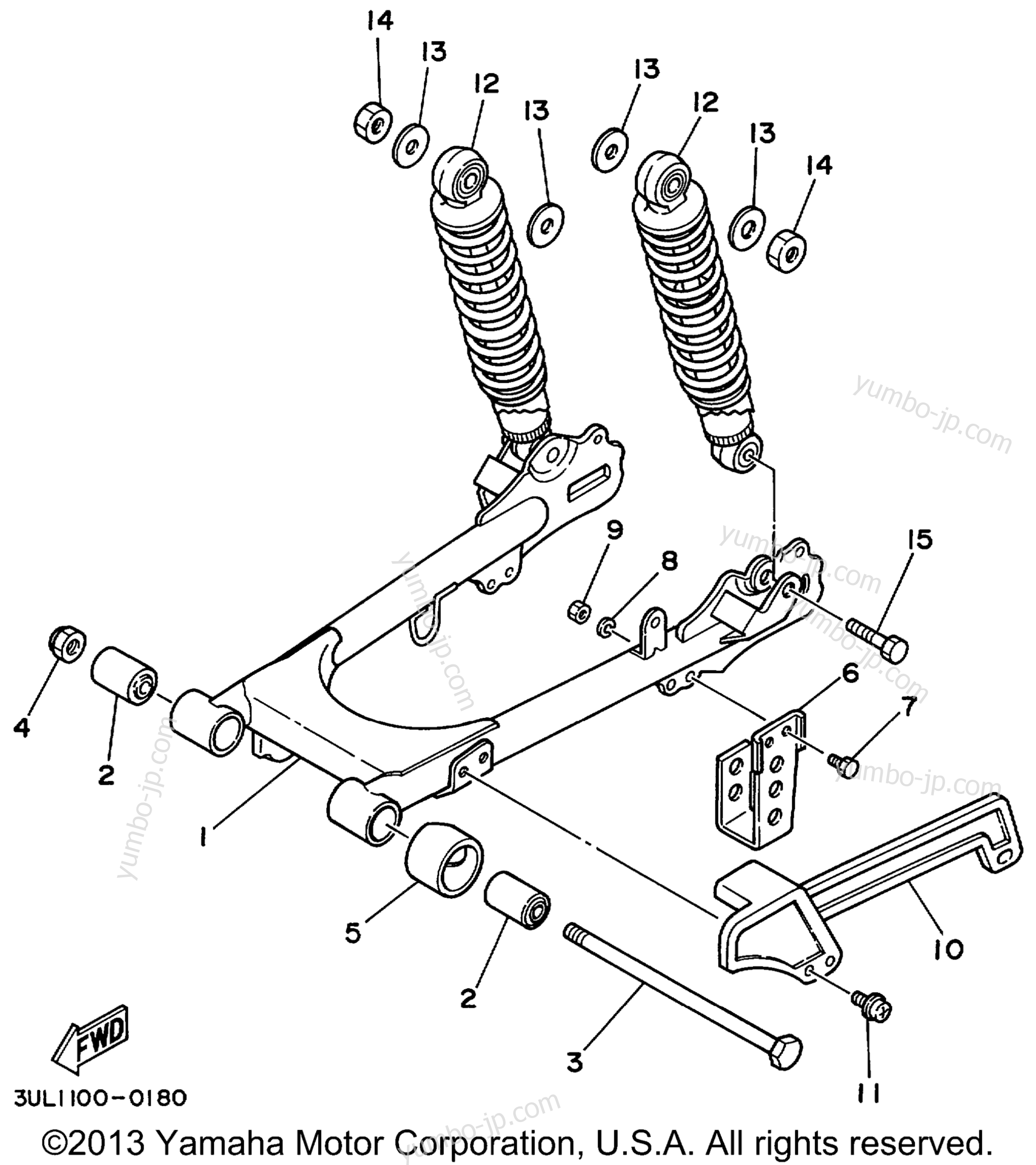 Rear Arm Suspension для мотоциклов YAMAHA RT100L 1999 г.