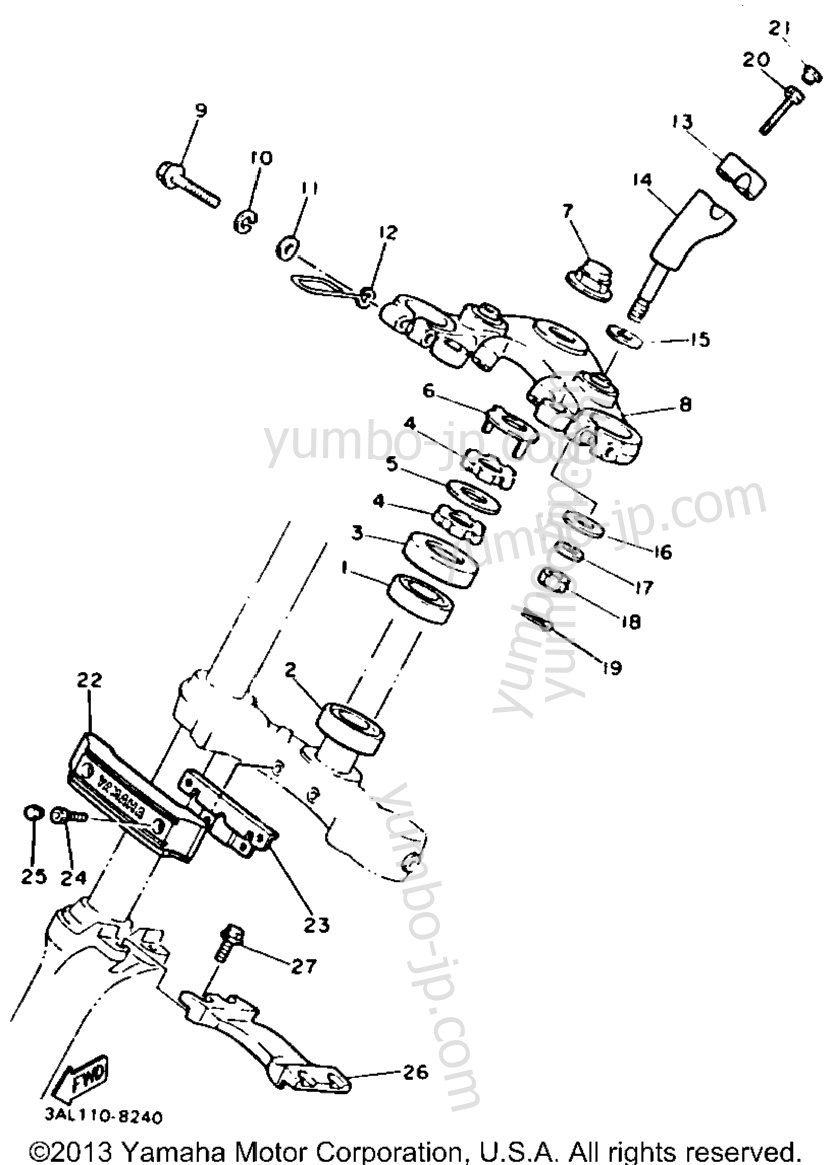 Steering for motorcycles YAMAHA VIRAGO 750 (XV750B) 1991 year