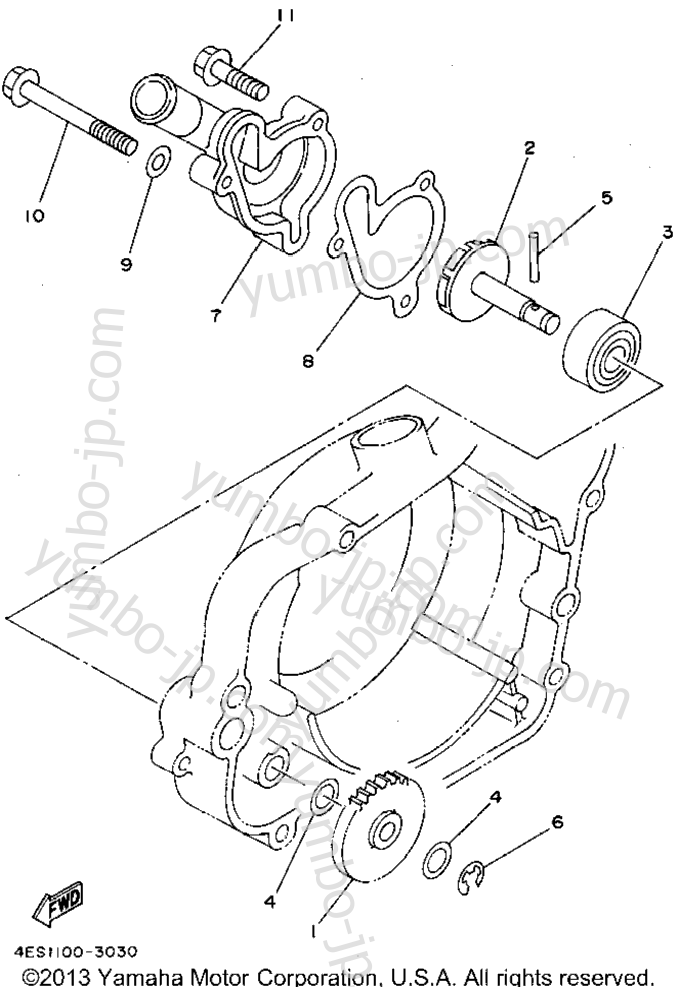 WATER PUMP for motorcycles YAMAHA YZ80F1 1994 year