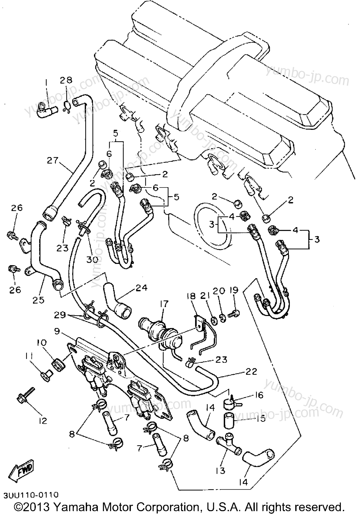 Emission Control Device for motorcycles YAMAHA FZR600RFC 1994 year