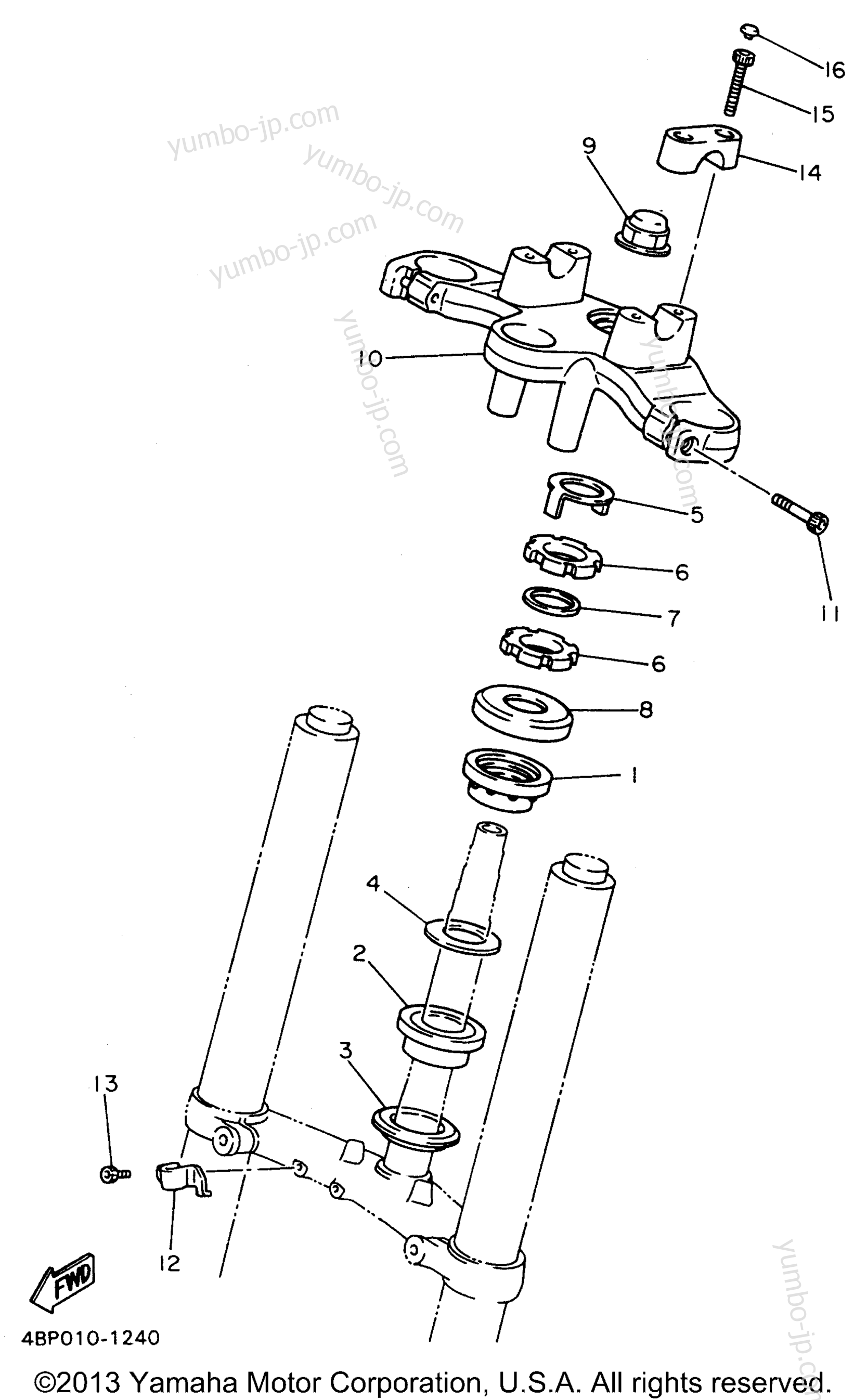 Steering для мотоциклов YAMAHA SECA II (XJ600SH) 1996 г.