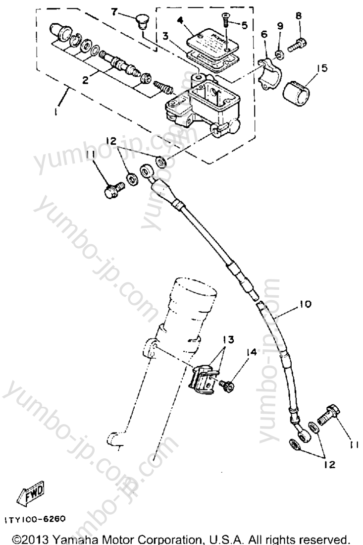 FRONT MASTER CYLINDER для мотоциклов YAMAHA IT200S 1986 г.