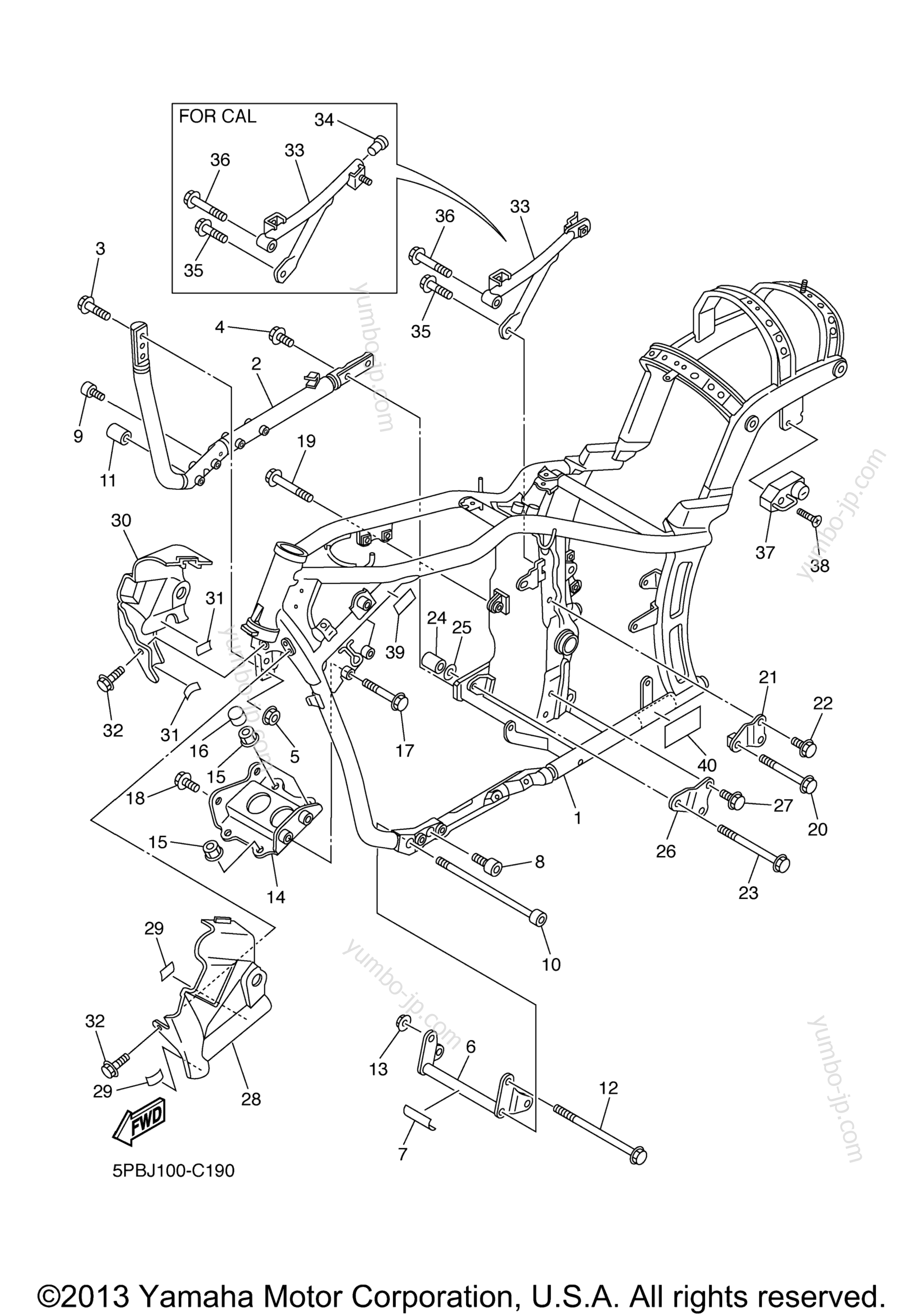 FRAME for motorcycles YAMAHA V STAR 1100 CUSTOM (XVS11SC) CA 2004 year