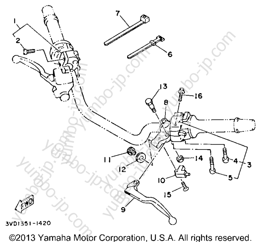 Handle Switch Lever for motorcycles YAMAHA TDM850 (TDM850E) 1993 year