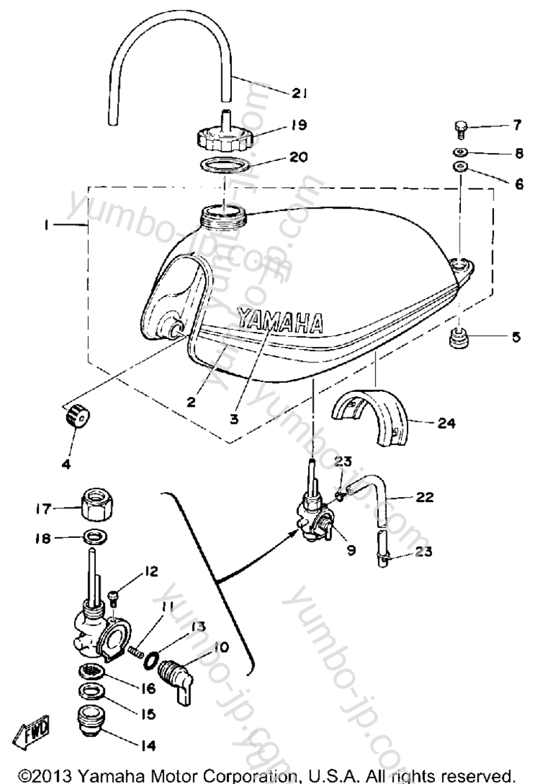 FUEL TANK for motorcycles YAMAHA DT125H 1981 year