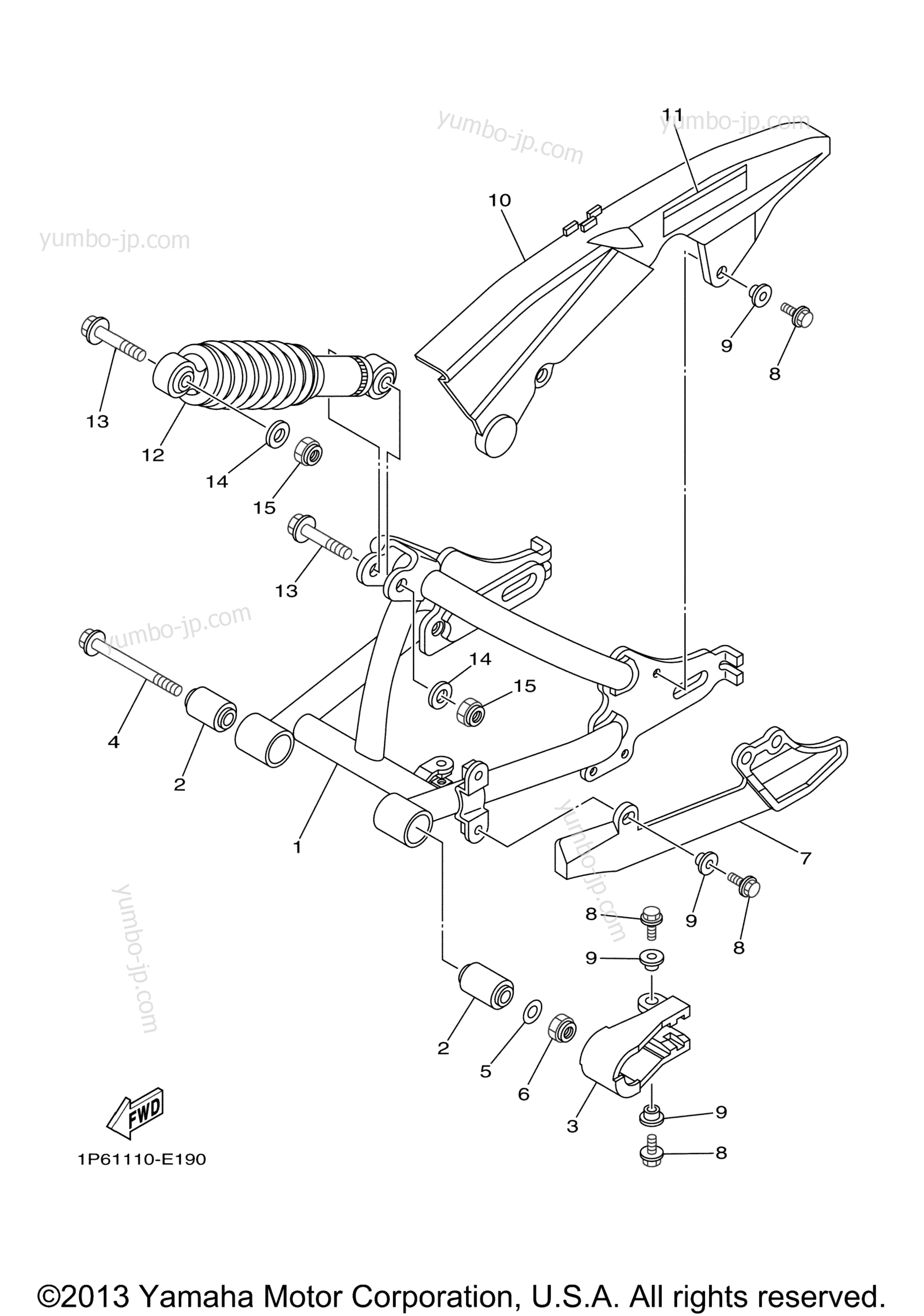 Rear Arm Suspension для мотоциклов YAMAHA TTR50E (TTR50EE) 2014 г.