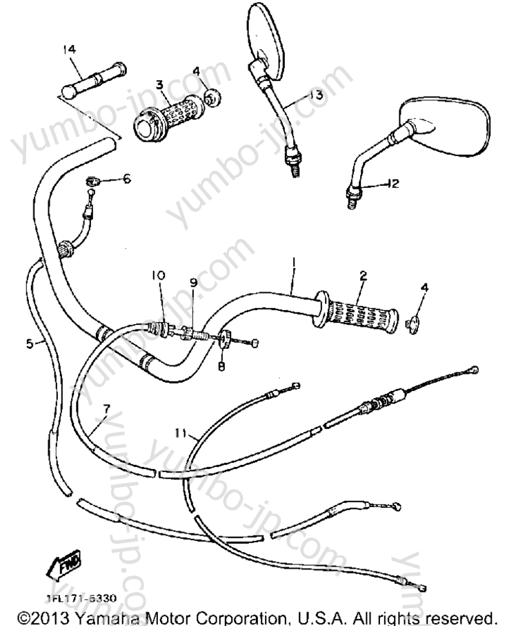 Handlebar Cable for motorcycles YAMAHA MAXIM (XJ700NC) CA 1985 year