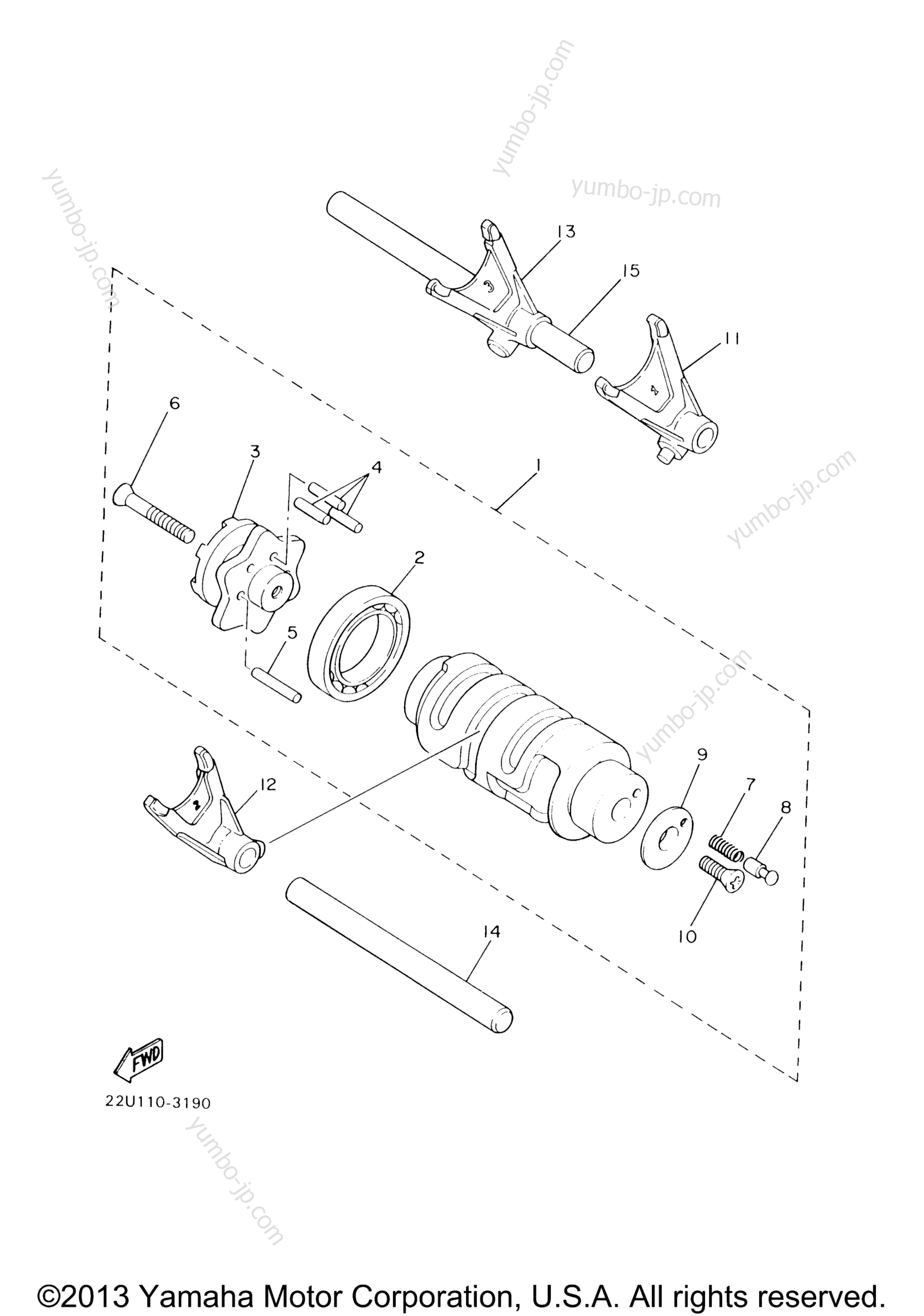 Shift Cam Fork for motorcycles YAMAHA V STAR 650 MIDNIGHT CUSTOM (XVS65ZCB) CA 2010 year