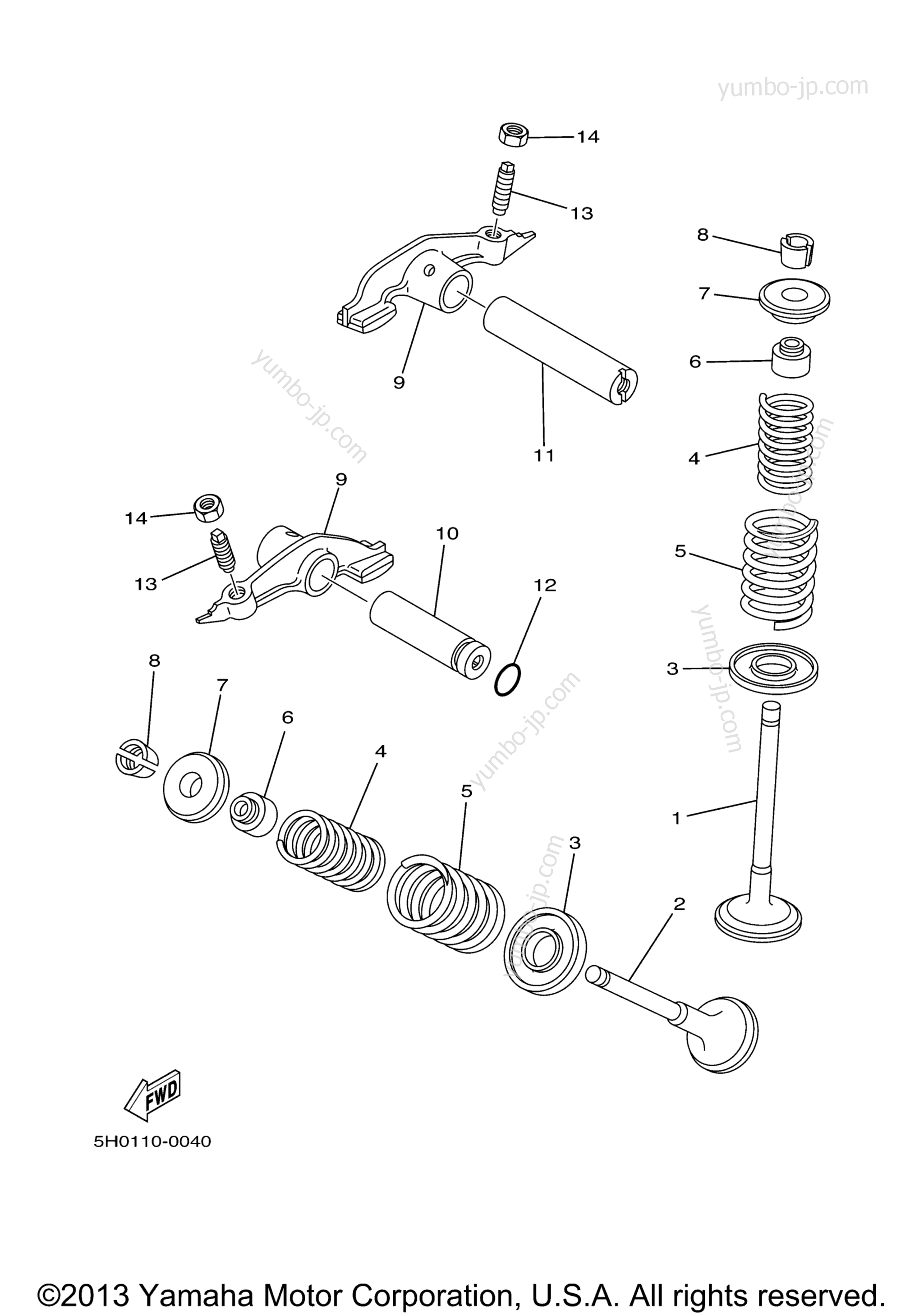 VALVE for motorcycles YAMAHA TW200 (TW200XC) CA 2008 year