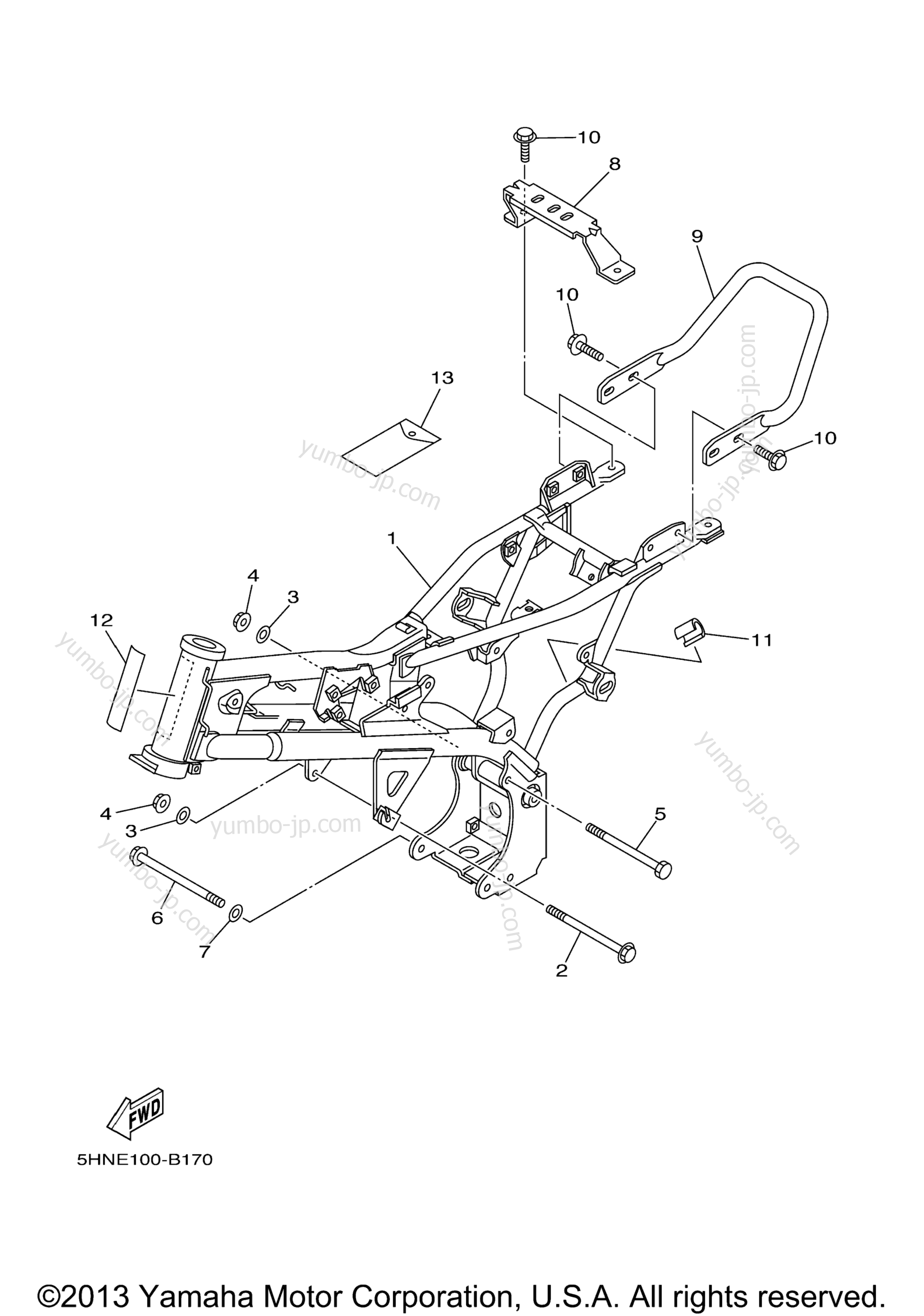 FRAME for motorcycles YAMAHA TTR90E (TTR90ES) 2004 year