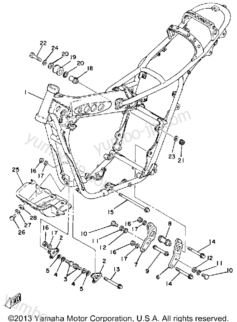 FRAME for motorcycles YAMAHA IT250G 1980 year