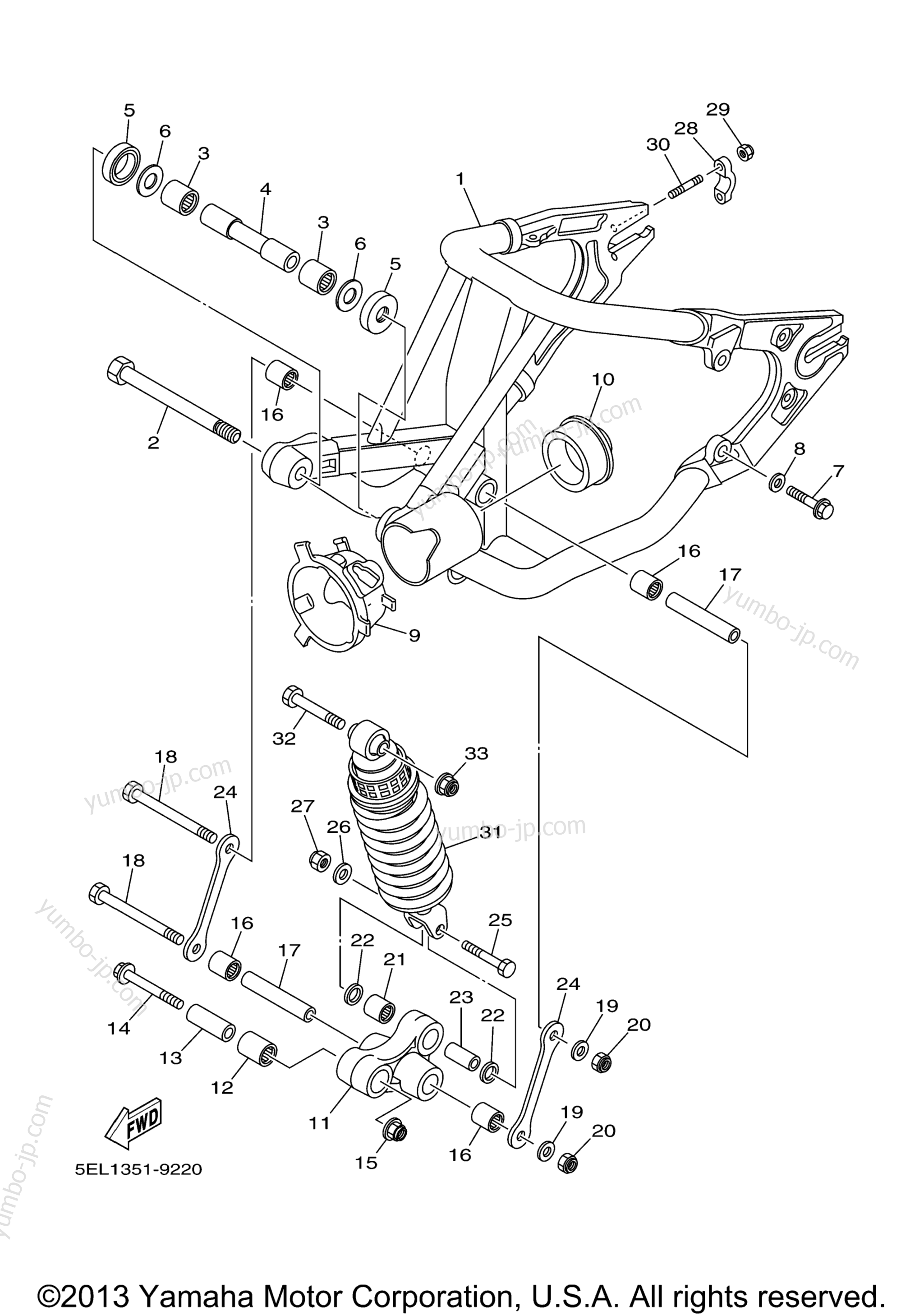 Rear Arm Suspension for motorcycles YAMAHA V-STAR 1100 CUSTOM (XVS1100RC) CA 2003 year