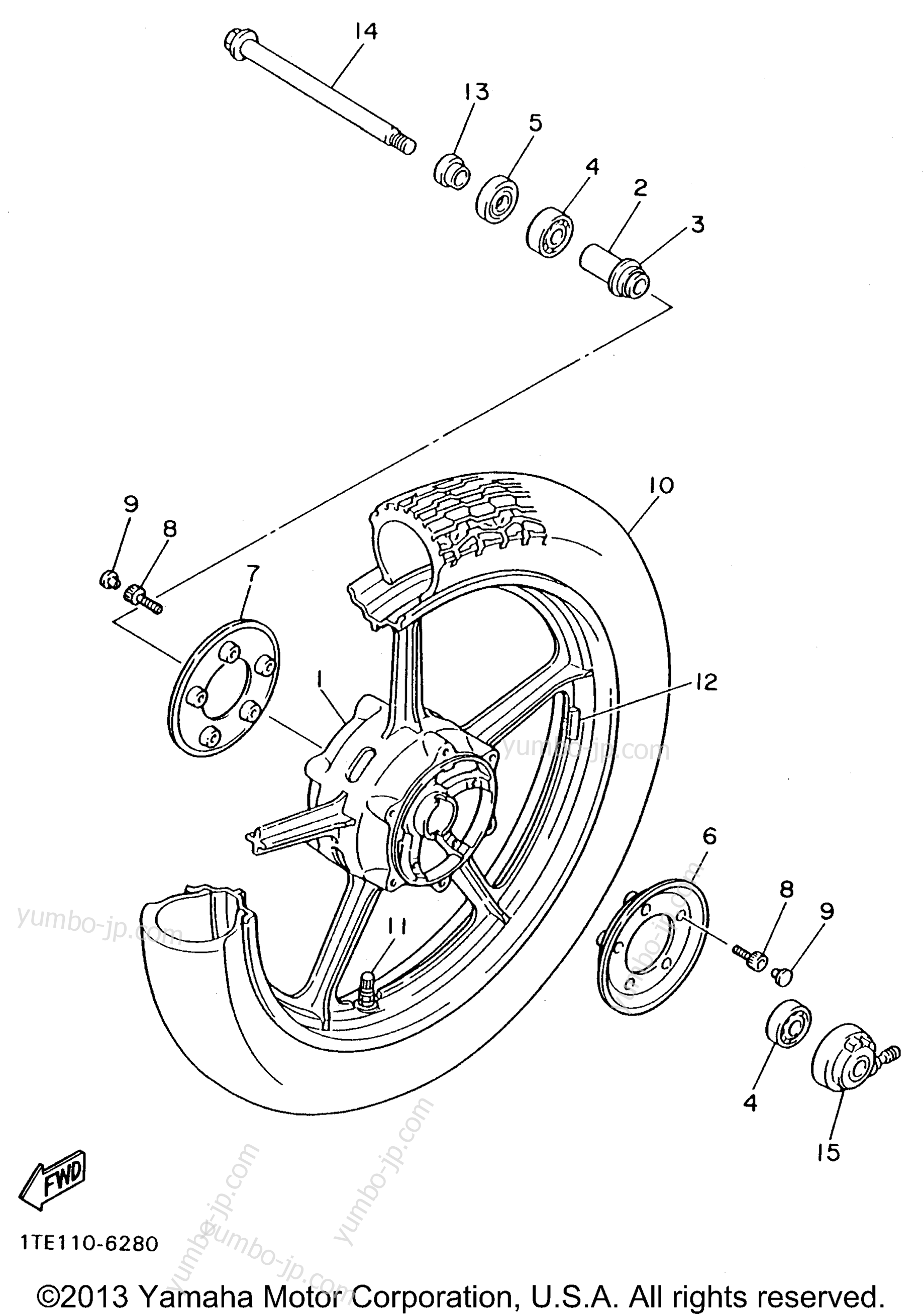 FRONT WHEEL for motorcycles YAMAHA VIRAGO 1100 SPECIAL (XV1100SHC) CA 1996 year