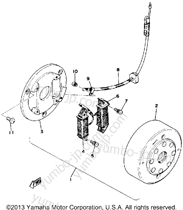 MAGNETO for motorcycles YAMAHA TT500D 1977 year