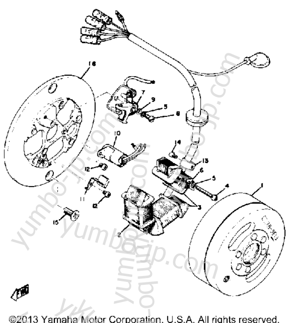 Flywheel Magneto для мотоциклов YAMAHA AT3_CT3 (CT2) 1972 г.