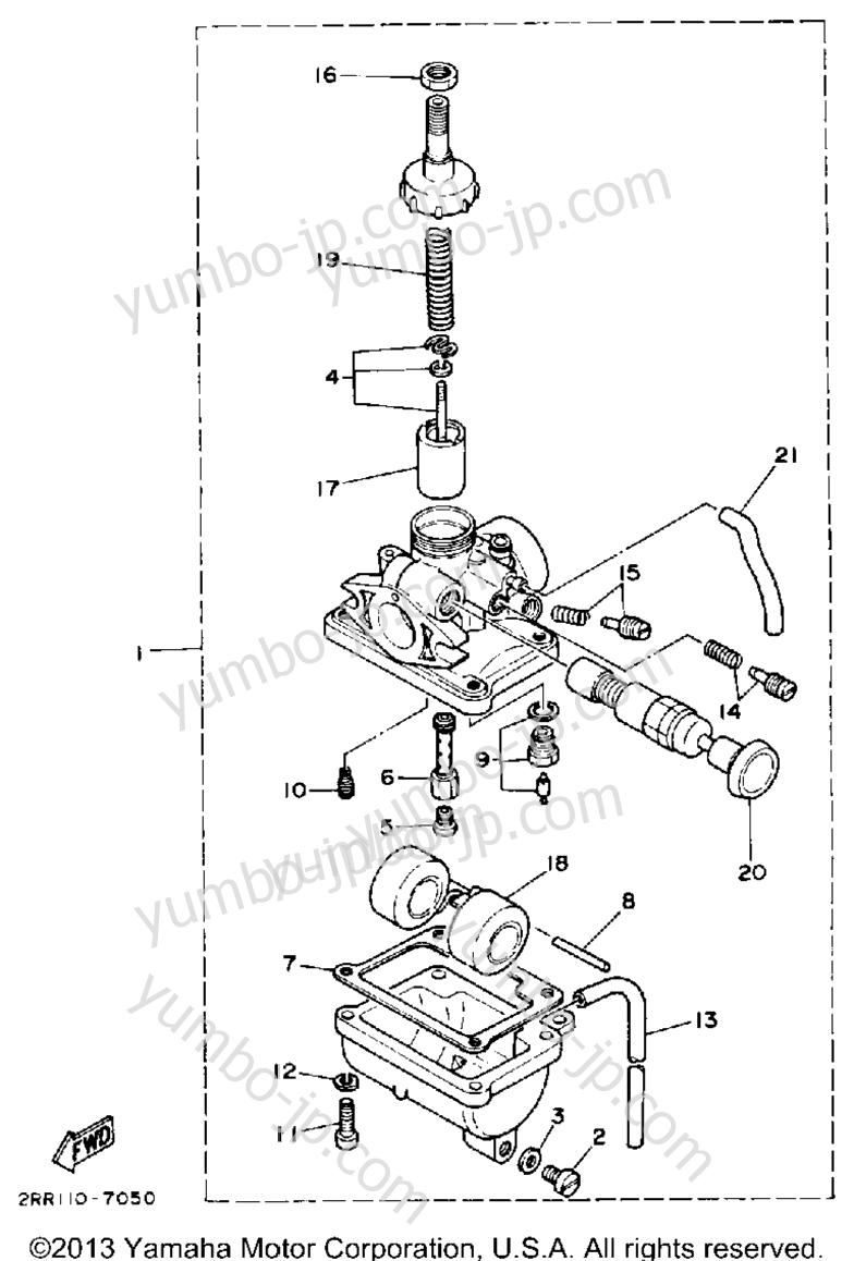 Карбюратор для мотоциклов YAMAHA YSR50D 1992 г.