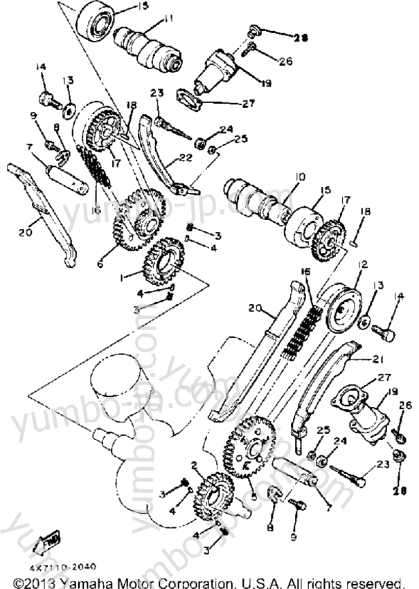 Camshaft Chain для мотоциклов YAMAHA VIRAGO 750 (XV750J) 1982 г.