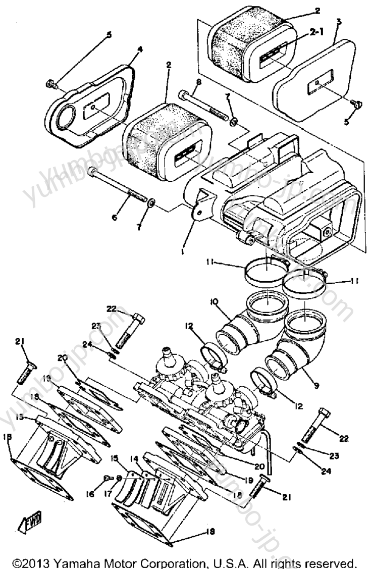 Intake для мотоциклов YAMAHA RD125B 1975 г.